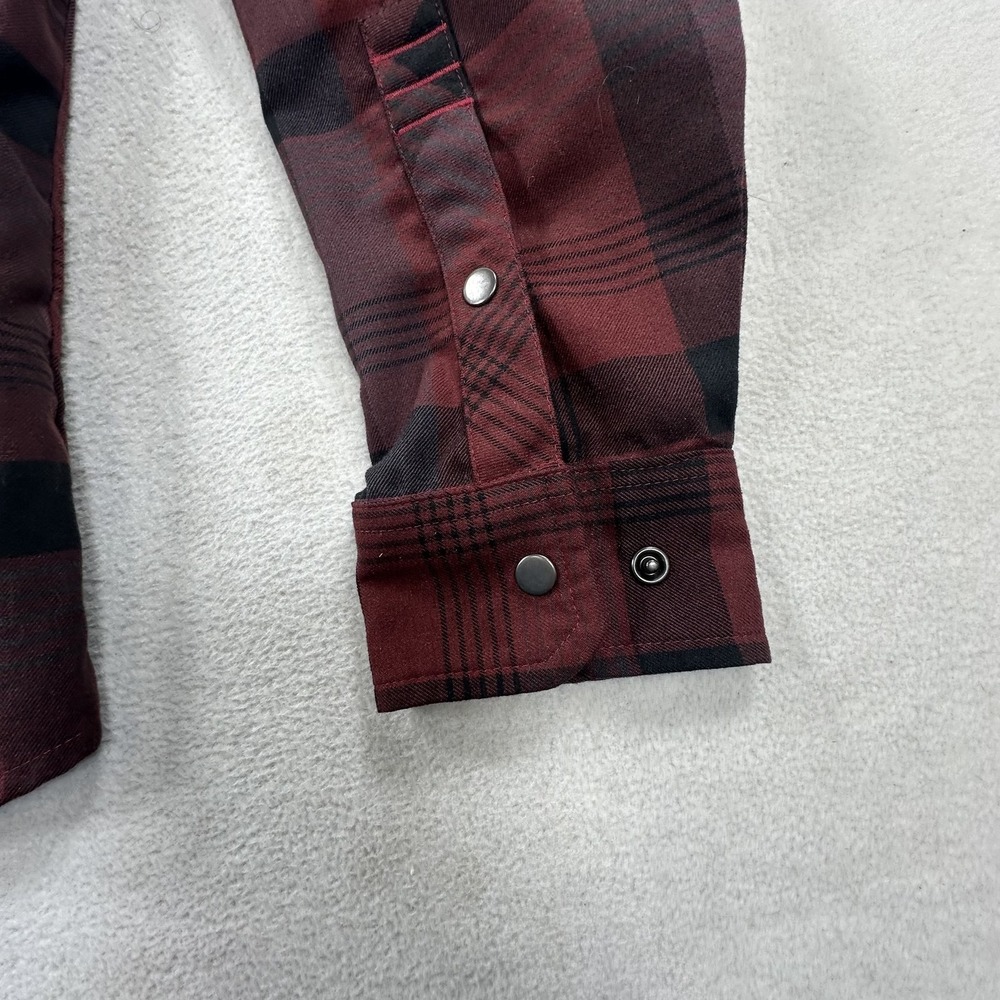 Flylow Shirt Mens Small Red Plaid Handlebar Tech Flannel Snap Front Outdoor - Picture 5 of 11